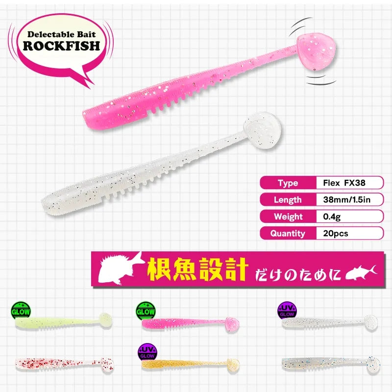 TSURINOYA - SoftBait T-Tail Flex 20pz