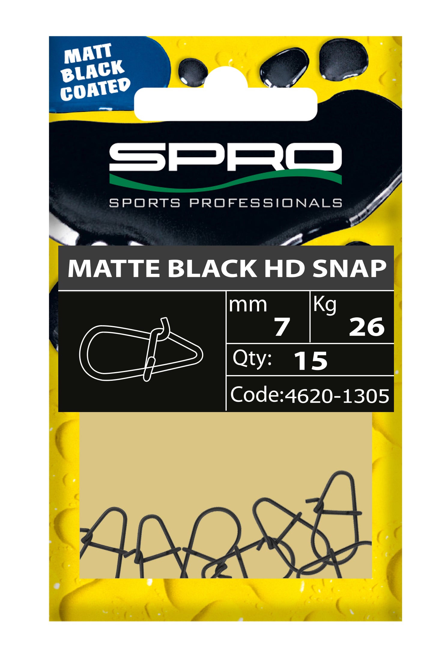 SPRO - Matte Black HD Snap 15pz