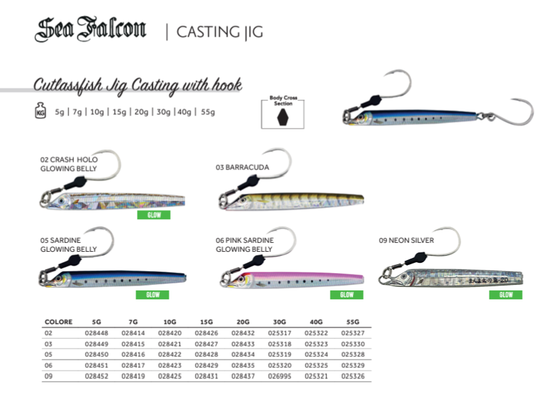 SEA FALCON - Cutlassfish Jig Casting With Hook